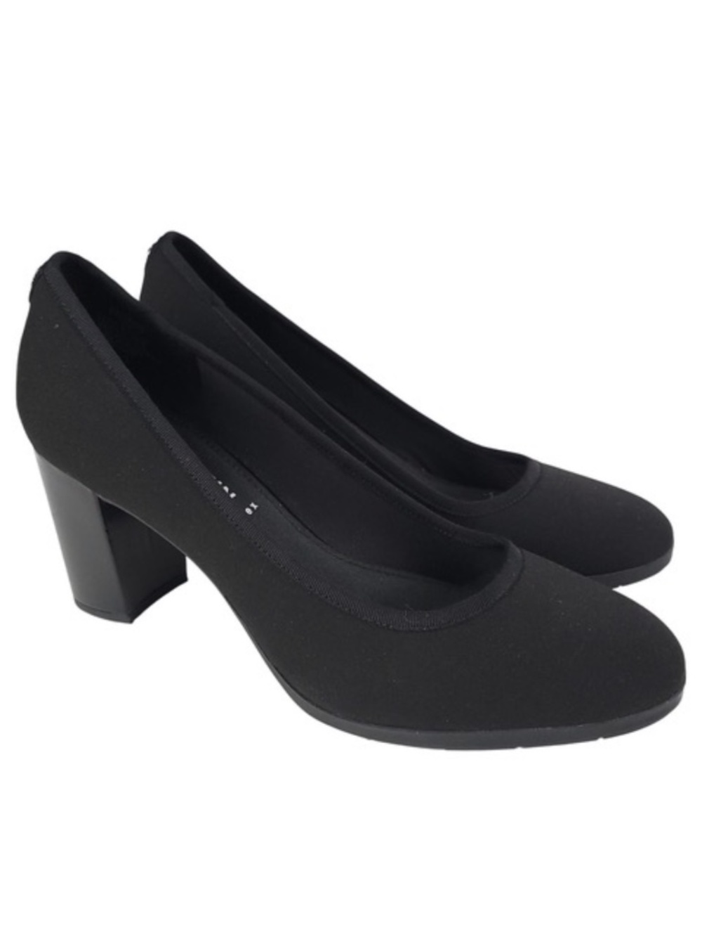Anne Klein Carole Pump Black Fabric Upper Patent Heel Size 8.5